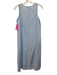 Saks Fifth Ave Size S Light Blue Linen Scoop Neck Split Hem Midi Dress Light Blue / S