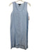 Saks Fifth Ave Size S Light Blue Linen Scoop Neck Split Hem Midi Dress Light Blue / S