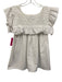 Mi Golondrina Size S White Cotton Embroidered A Line Flutter Cap Sleeve Top White / S