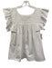 Mi Golondrina Size S White Cotton Embroidered A Line Flutter Cap Sleeve Top White / S