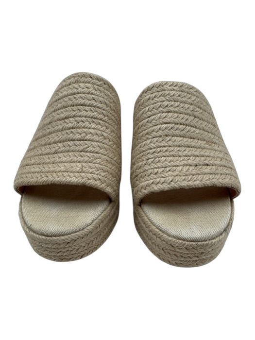 J. Crew Shoe Size 9 Sand Beige Textile Platform Espadrille Sandals Sand Beige / 9