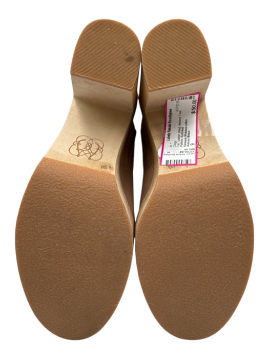 Antonio Melani Shoe Size 9 Tan Leather Wood Almond Toe Platform Clogs Tan / 9