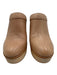 Antonio Melani Shoe Size 9 Tan Leather Wood Almond Toe Platform Clogs Tan / 9