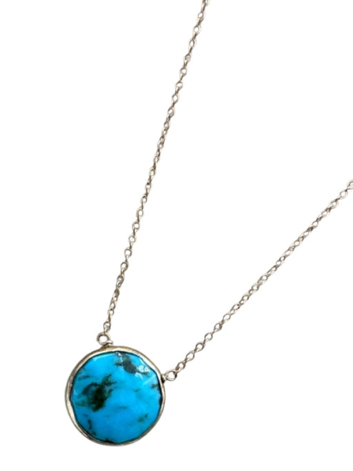 Gold & Turquoise Turquoise 14K Gold Plated Circle Clasp Pendant Necklace Gold & Turquoise