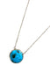 Gold & Turquoise Turquoise 14K Gold Plated Circle Clasp Pendant Necklace Gold & Turquoise