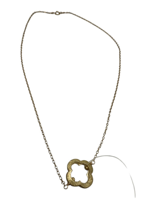 Gold Metal 14K Gold Plated Geometric Pendant Necklace Gold
