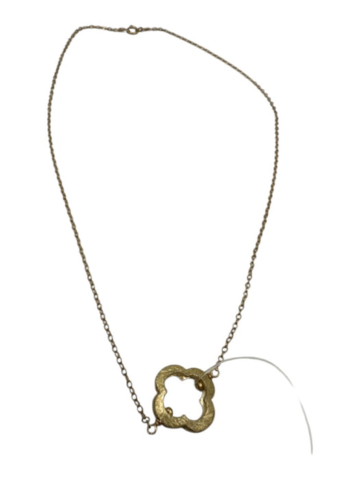 Gold Metal 14K Gold Plated Geometric Pendant Necklace Gold