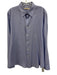 John Varvatos Size L Blue Cotton Solid Button Up Point Collar Long Sleeve Shirt Blue / L