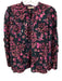 Ulla Johnson Size 6 Teal & Pink Cotton Blend Long Sleeve Floral Ruffles Top Teal & Pink / 6