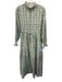 India Collection Emerson Fry Size Small Green & White Cotton Long Sleeve Dress Green & White / Small