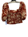 Antonio Melani Size 2/4 Rust & Beige Cotton Half Puff Sleeve Floral Skirt Set Rust & Beige / 2/4