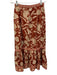 Antonio Melani Size 2/4 Rust & Beige Cotton Half Puff Sleeve Floral Skirt Set Rust & Beige / 2/4