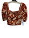 Antonio Melani Size 2/4 Rust & Beige Cotton Half Puff Sleeve Floral Skirt Set Rust & Beige / 2/4