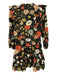 Warm Size 1 Black, Red, Yellow Cotton Long Sleeve Floral Ruffles Tiered Dress Black, Red, Yellow / 1
