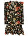 Warm Size 1 Black, Red, Yellow Cotton Long Sleeve Floral Ruffles Tiered Dress Black, Red, Yellow / 1