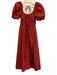 En Saison Size XS Rust Orange Cotton Short Puff Sleeve Elastic Waist Maxi Dress Rust Orange / XS