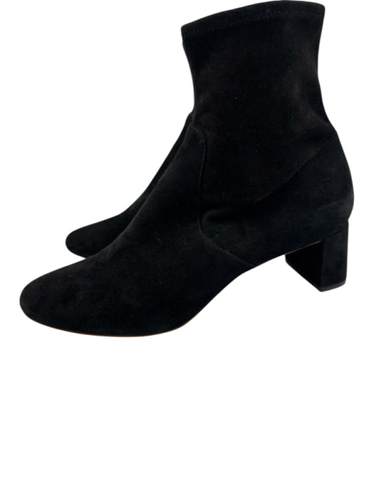 Loeffler Randall Shoe Size 9.5 Black Leather Suede Round Toe Sock Boot Boots Black / 9.5