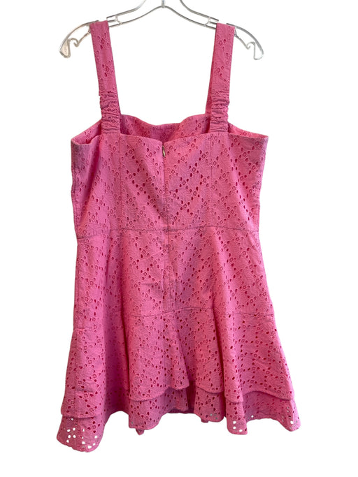 Draper James Size 14 Pink Cotton Square Neck Back Zip Sleeveless Dress Pink / 14