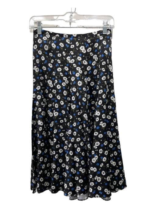 Michael Kors Collection Size 4 Blue, White & Green Silk Knee Length Floral Skirt Blue, White & Green / 4