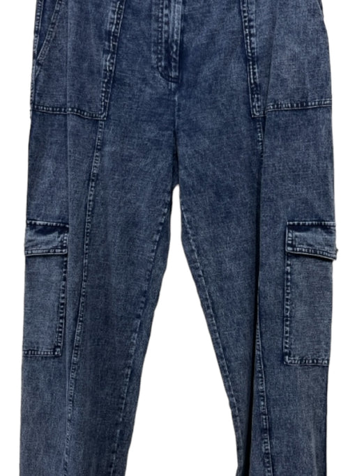 Michael Michael Kors Size M Blue Cotton Mid Rise Acid Wash Cargo Pockets Pants Blue / M