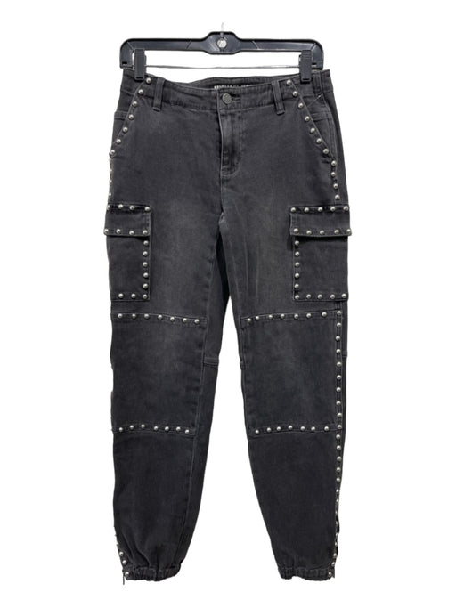 Michael Kors Size 2 Grey Cotton Denim Studded Mid Rise Side Zip Jeans Grey / 2
