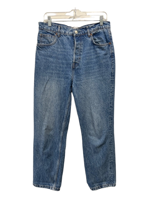 Reformation Size 30 Medium Wash Cotton Denim Button Fly Straight Cut Jeans Medium Wash / 30