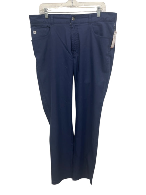 Peter Millar Size 36 Blue Polyester Solid Zip Fly Men's Pants Blue / 36