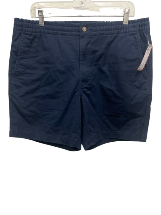 Polo Size L Navy Blue Cotton Solid Men's Shorts Navy Blue / L