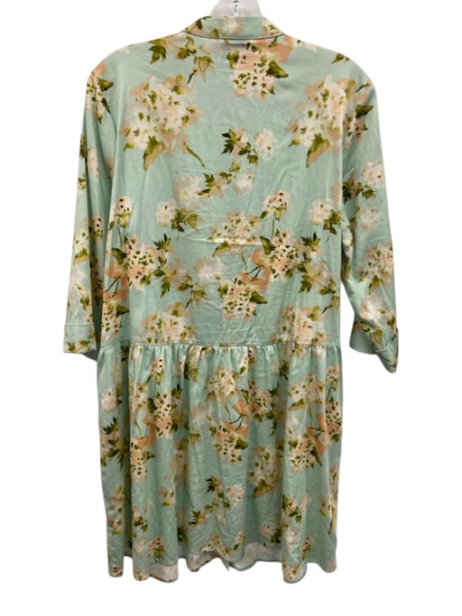 Tuckernuck Size M Seafoam Green & Orange Cotton & Spandex 1/2 Sleeve Dress Seafoam Green & Orange / M