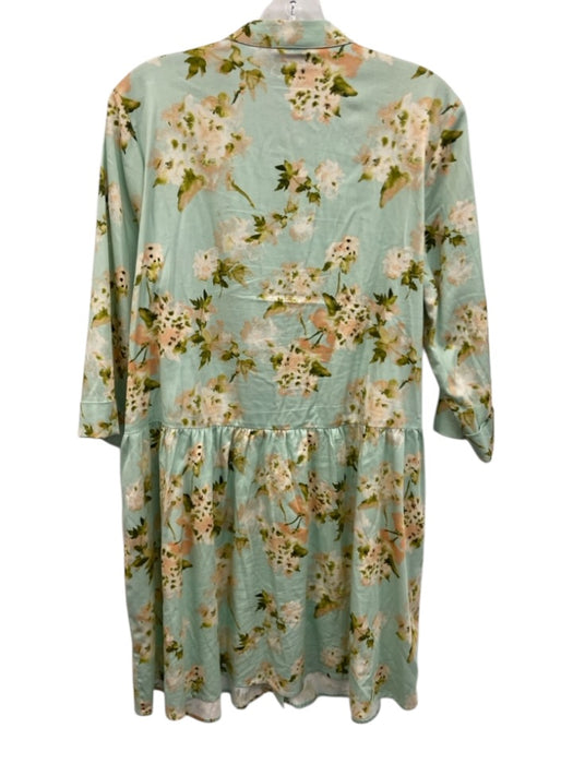 Tuckernuck Size M Seafoam Green & Orange Cotton & Spandex 1/2 Sleeve Dress Seafoam Green & Orange / M