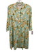 Tuckernuck Size M Seafoam Green & Orange Cotton & Spandex 1/2 Sleeve Dress Seafoam Green & Orange / M
