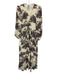 Tuckernuck x India Hicks Size M Beige & Gray Viscose Long puff sleeve Maxi Dress Beige & Gray / M