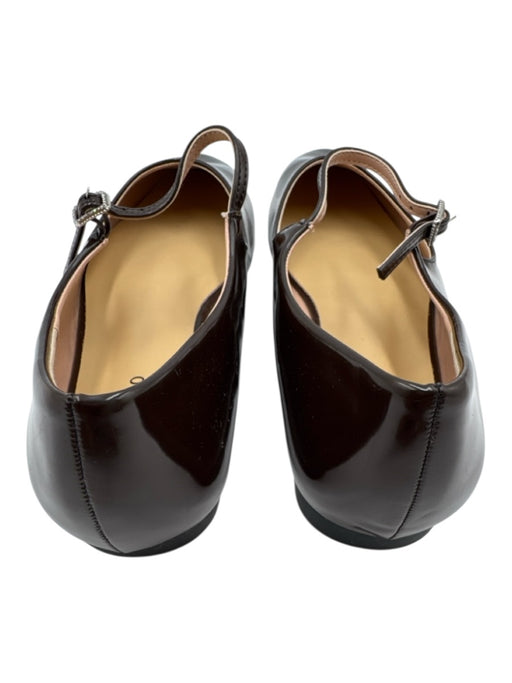 C. Paravano Shoe Size 40 Dark Brown Patent Leather Almond Toe Nubby Ballet Flats Dark Brown / 40