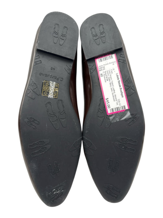 C. Paravano Shoe Size 40 Dark Brown Patent Leather Almond Toe Nubby Ballet Flats Dark Brown / 40