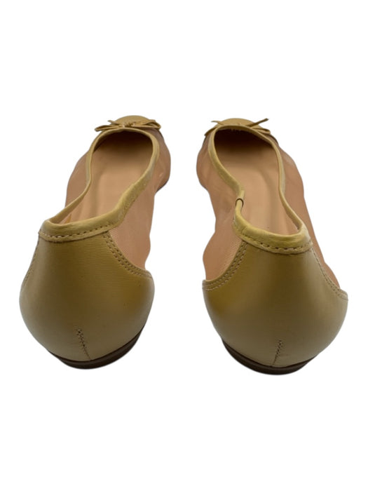 FS/NY Shoe Size 9 Mustard Yellow Leather Mesh Panel Bow Detail Ballet Flats Mustard Yellow / 9