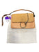 Chloe Peach Leather & Suede Gold hardware Crossbody Circle Clasp Bag Peach