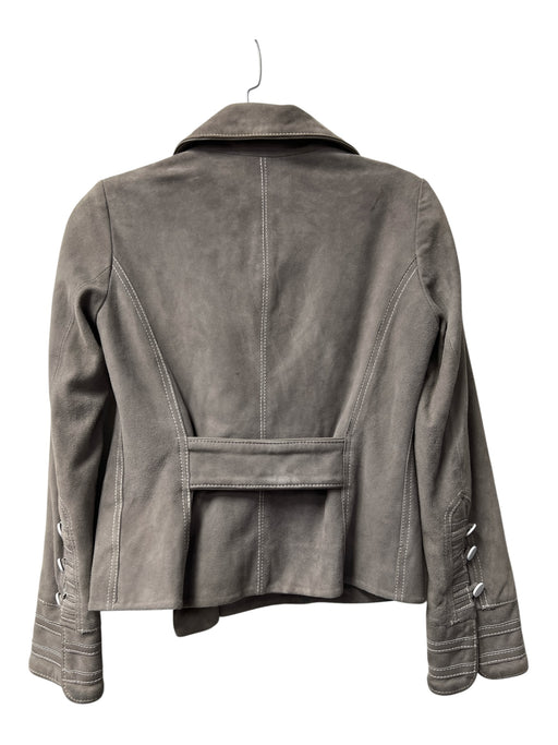 Z Spoke Zac Posen Size 0 Slate Gray Suede Lapel Single Breasted Jacket Slate Gray / 0