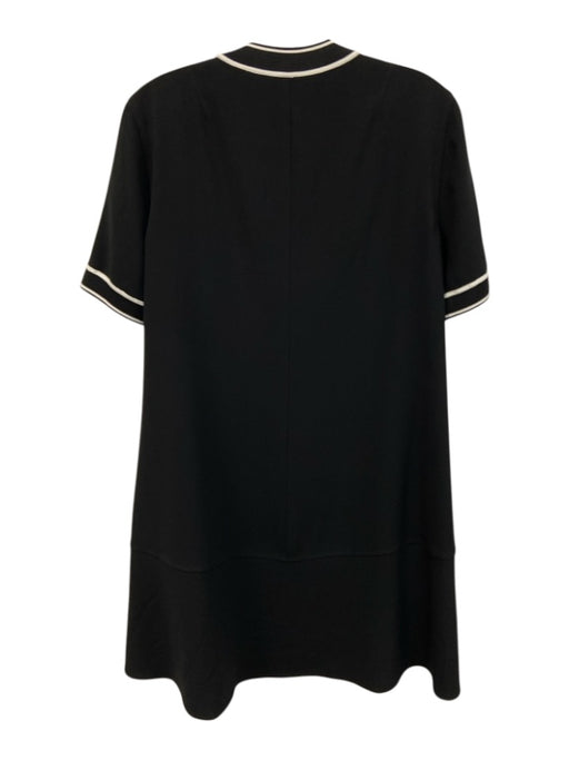 Rag & Bone Size Small Black Triacetate Blend Short Sleeve White Trim Dress Black / Small