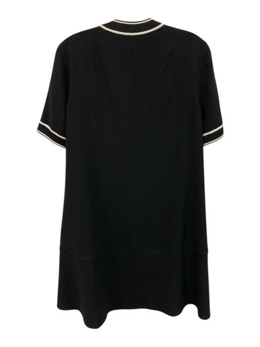 Rag & Bone Size Small Black Triacetate Blend Short Sleeve White Trim Dress Black / Small