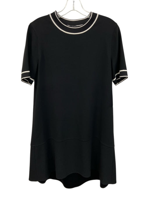 Rag & Bone Size Small Black Triacetate Blend Short Sleeve White Trim Dress Black / Small