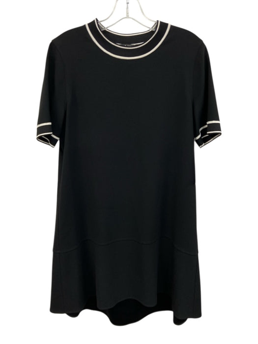 Rag & Bone Size Small Black Triacetate Blend Short Sleeve White Trim Dress Black / Small