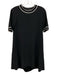 Rag & Bone Size Small Black Triacetate Blend Short Sleeve White Trim Dress Black / Small