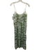 Vince Size Small Green & White Polyester Tye Dye Crinkle Spaghetti Strap Dress Green & White / Small
