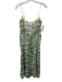 Vince Size Small Green & White Polyester Tye Dye Crinkle Spaghetti Strap Dress Green & White / Small