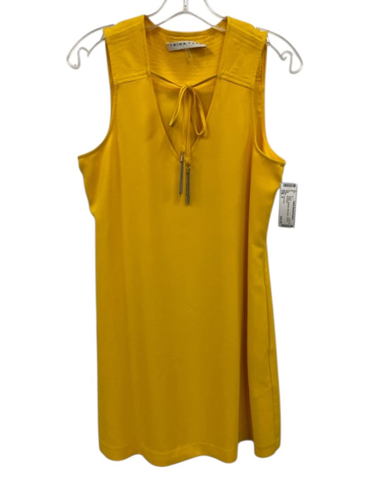 Trina Turk Size 4 Yellow Polyester Sleeveless Tassels Dress Yellow / 4