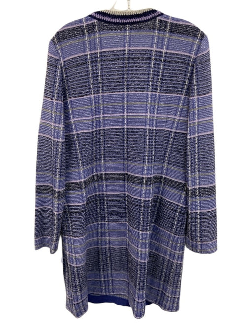 Misook Size Small Purple Mix Knit Buttons Long Sleeve Dress Purple Mix / Small