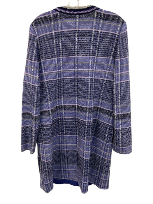 Misook Size Small Purple Mix Knit Buttons Long Sleeve Dress Purple Mix / Small