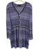 Misook Size Small Purple Mix Knit Buttons Long Sleeve Dress Purple Mix / Small