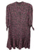 Rebecca Taylor Size Medium Black, Pink, Green Silk Blend Floral Back Zip Dress Black, Pink, Green / Medium