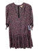 Rebecca Taylor Size Medium Black, Pink, Green Silk Blend Floral Back Zip Dress Black, Pink, Green / Medium
